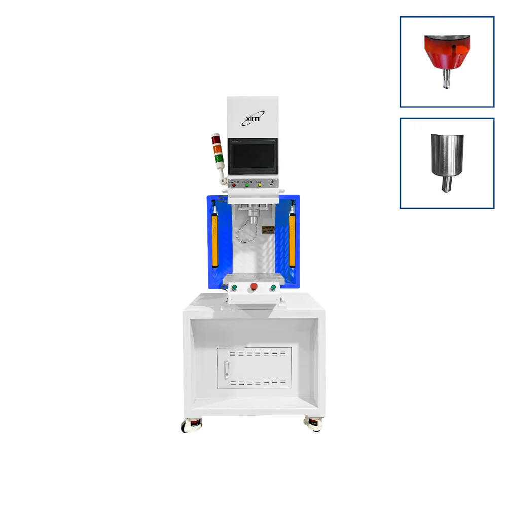 Floor-standing C-frame electric servo radial orbital riveting machine with safety light curtain