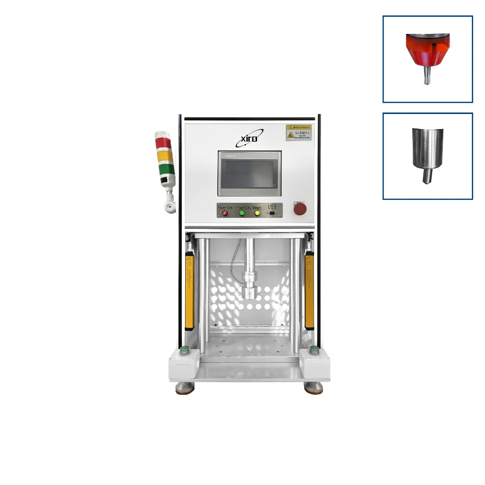 Rigid four column benchtop servo riveter with safety light curtain and touch panel